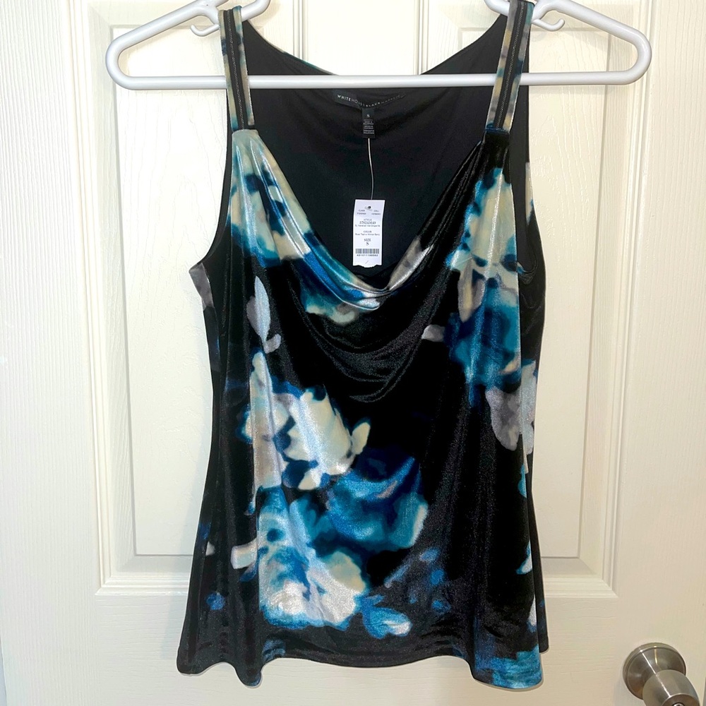 WHBM New Floral Cowl Neck Top